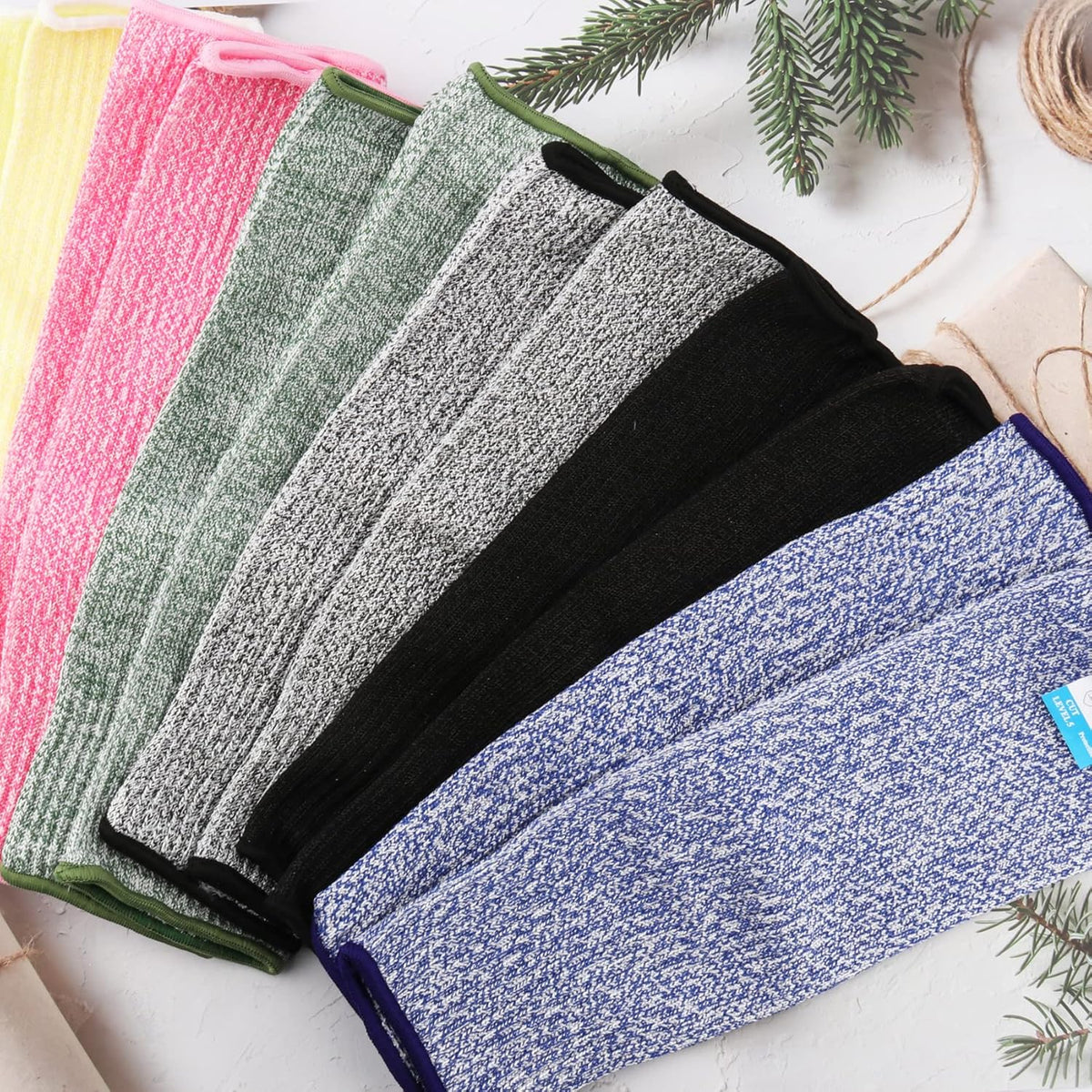 6 Pairs Arm Protective Sleeves Level 5 Cut Resistant Protection Sleeve 31CM Unisex Anti Abrasion Anti Scratches Anti-bite for Arm Garden Kitchen Work Protection Safety