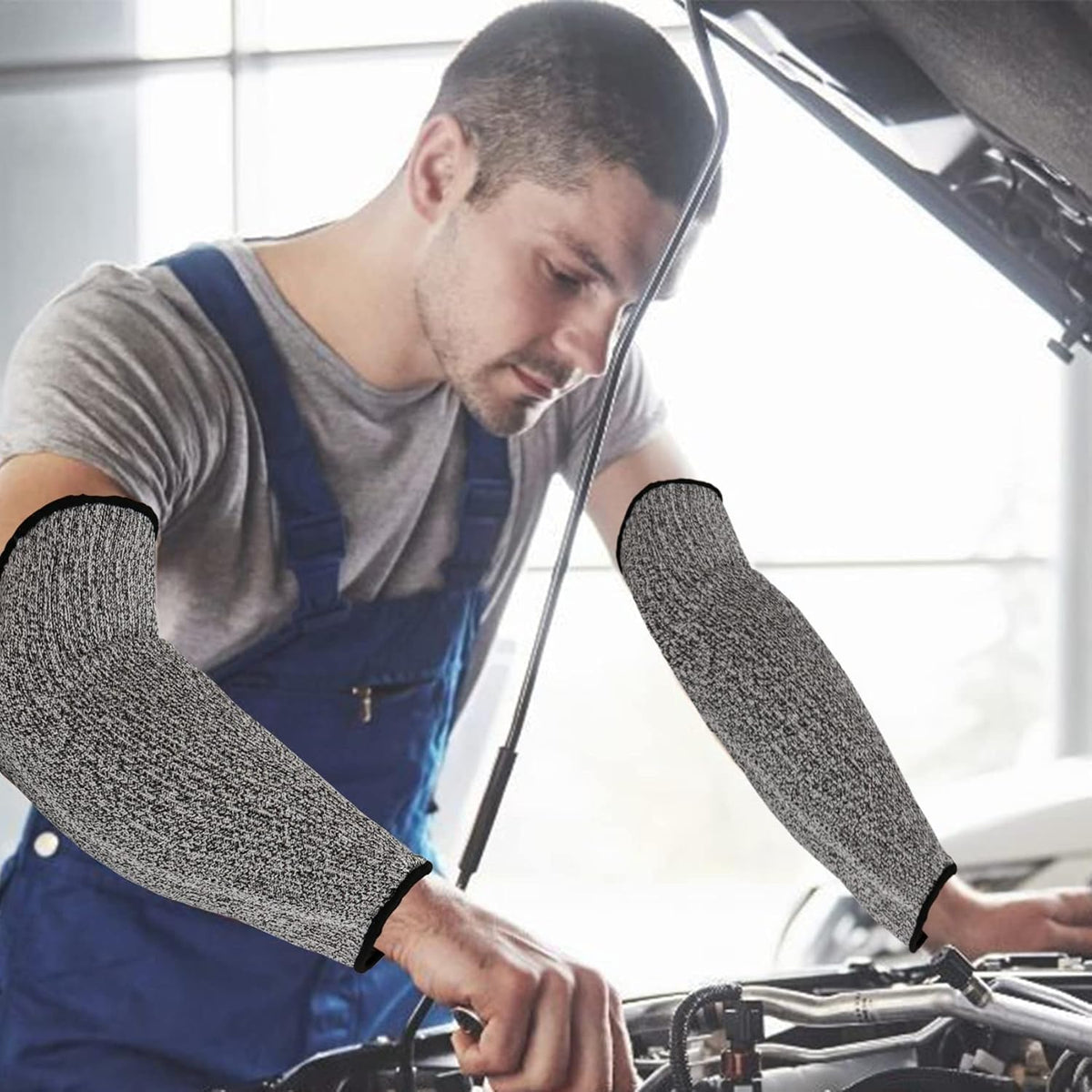 6 Pairs Arm Protective Sleeves Level 5 Cut Resistant Protection Sleeve 31CM Unisex Anti Abrasion Anti Scratches Anti-bite for Arm Garden Kitchen Work Protection Safety