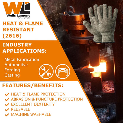 Industrial Heat & Flame Resistant Work Glove | Para-Aramid - Metal Fabrication, Automotive