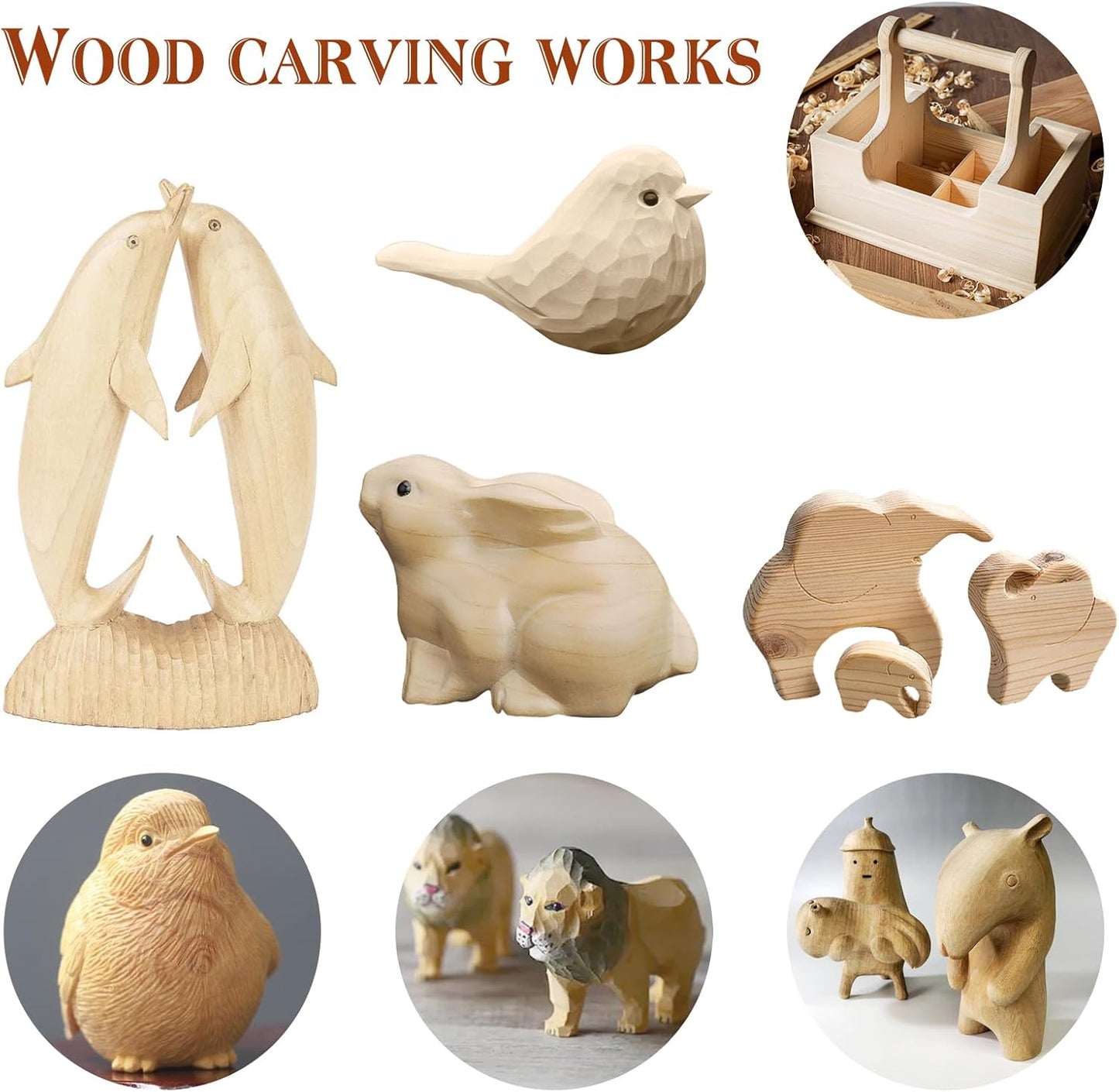 Olerqzer 35-in-1 Wood Carving Kit, Wood Whittling Kit for Beginners, Whittling Knife Set & Carving Tools with Large Storage Bag, Ideal for Spoon Carving, DIY Wood Projects