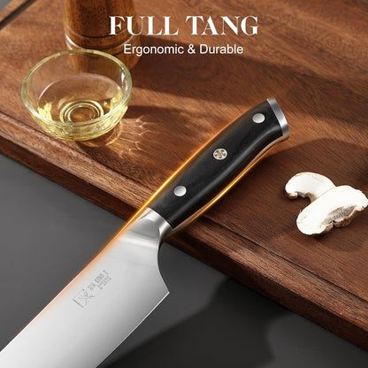 Chef Knife Set, Hand Forged Meat Boning Carving Cleaver Butcher Knife, High Carbon Steel Japan Nakiri Santoku Knife Set with Accessories for Kitchen, BBQ Camping Knives Set with Bag