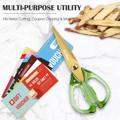 Kitchen Shears Scissors&Sharp Scissors, 8.0inch Cooking Scissor-Meat and Poultry Shears, Dishwasher Safe, Acrylic Handel Scissors All Purpose Stainless Steel Utility Scissor (White)