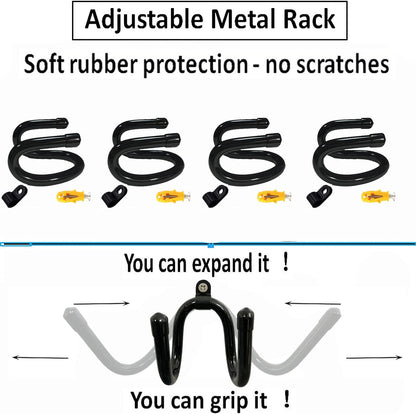 4 Pack Mini Adjustable Wall Mount Hook Display Hanger Rack - Strong & Flexible, Fits Every Shape and Size. For Sword, Dagger, Axe, Broadsword, Keyblade, etc.