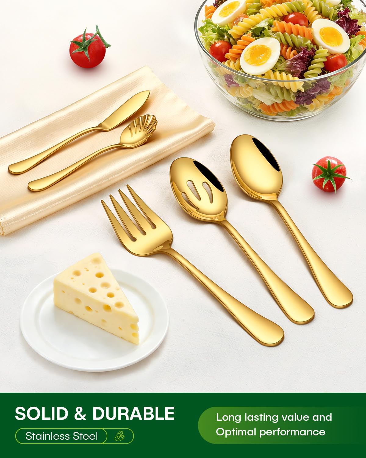 24 Piece Silverware Set with Steak Knives, Stainless Steel Flatware Set for 4 Food Grade Novelty Flatware Cutlery Utensil Set Include Knife Fork Spoon Mirror Polished Dishwasher Safe