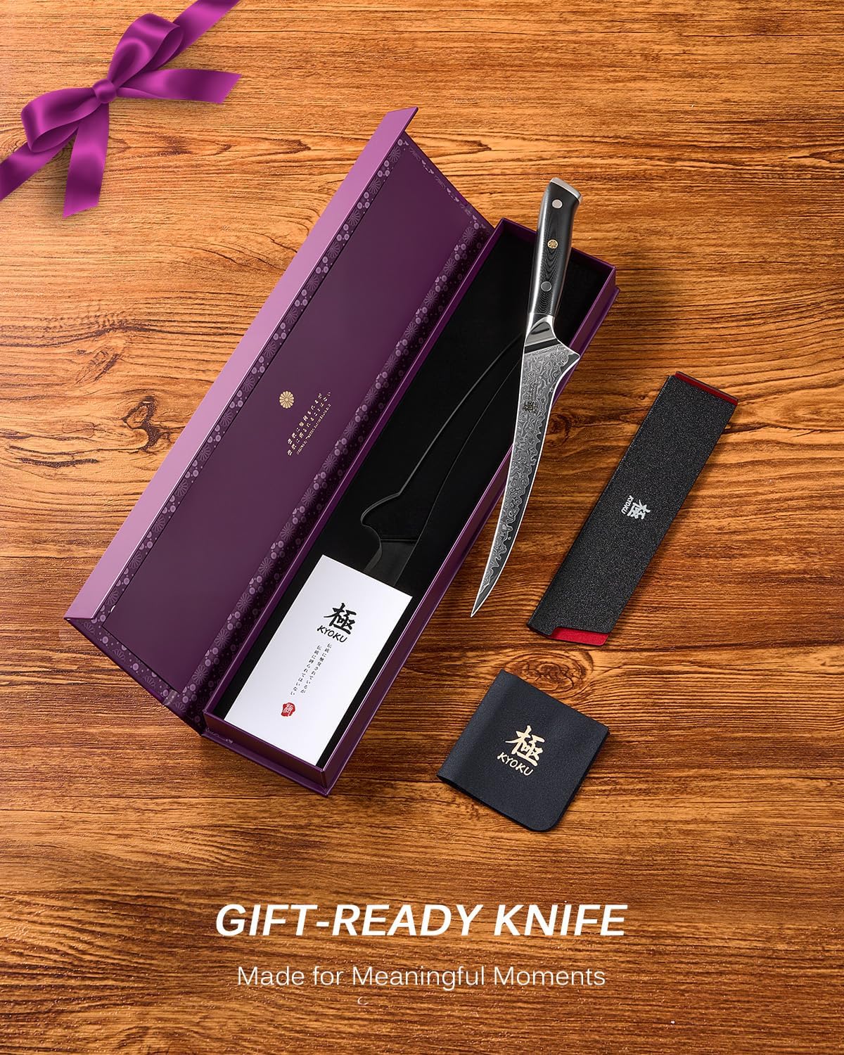 Gin Series Boning Knife, 7" Butcher Knife, Japanese VG10 Damascus Stainless Steel Kitchen Knife with Silver Ion Blade G10 Handle Mosaic Pin, Multipurpose Fillet Knife for Meat Fish & More