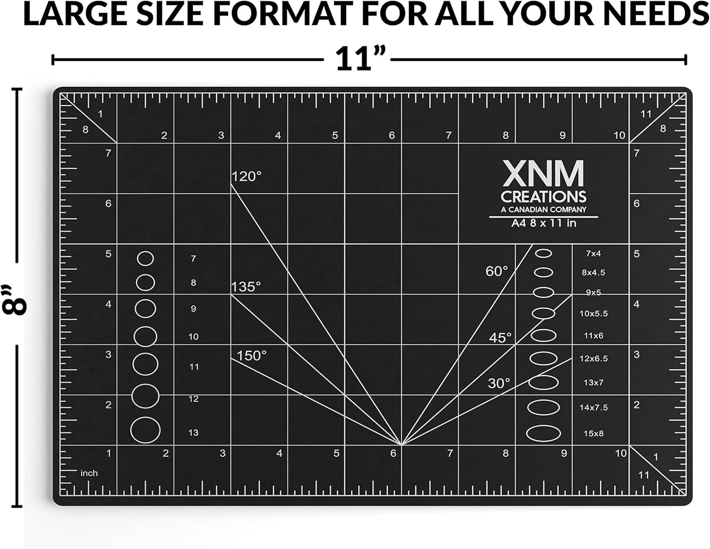 XNM Premium Self Healing Cutting Mat - 12 Inches by 18 inches - A3, 3 Layer Quality PVC Construction - Dual Sided, Imperial and Metric Grid Lines - Perfect for Cutting, Sewing, and Crafts
