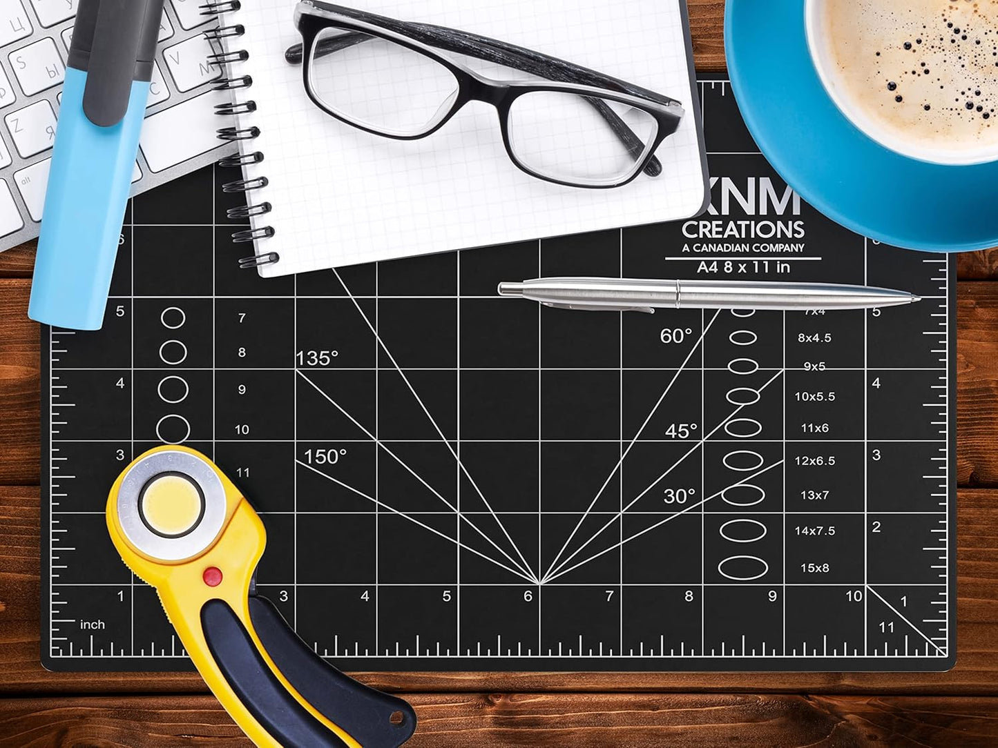XNM Premium Self Healing Cutting Mat - 12 Inches by 18 inches - A3, 3 Layer Quality PVC Construction - Dual Sided, Imperial and Metric Grid Lines - Perfect for Cutting, Sewing, and Crafts