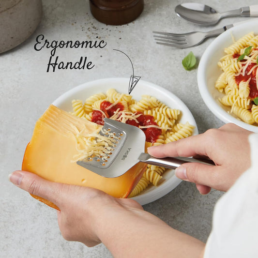 Stainless Steel Grater - Cheese Grater Copenhagen Best for Hard Cheese, Citrus, and Vegetables - Multifunctional Rust-Proof Shredder - Manual Handheld - 10 Year Warranty