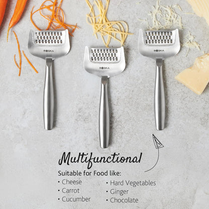 Stainless Steel Grater - Cheese Grater Copenhagen Best for Hard Cheese, Citrus, and Vegetables - Multifunctional Rust-Proof Shredder - Manual Handheld - 10 Year Warranty