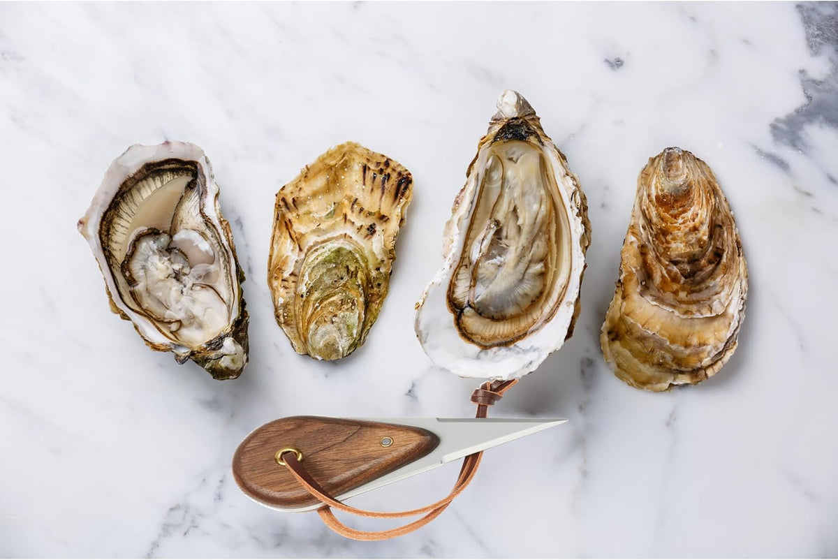Oyster Shucking Set, Includes Oyster Knife and Leather Hand Guard