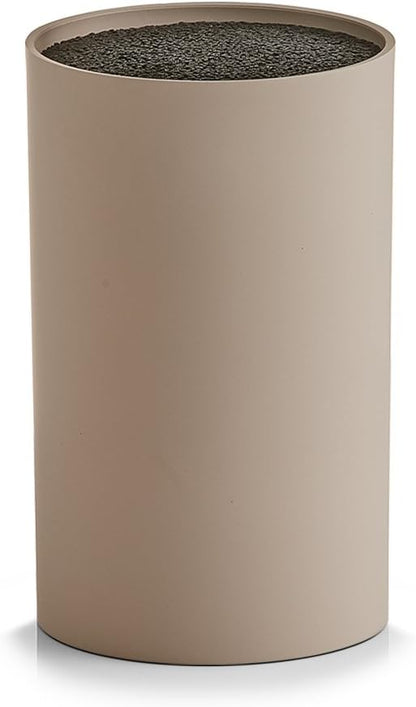 Round Knife Block with Brush Insert, Plastic, Black