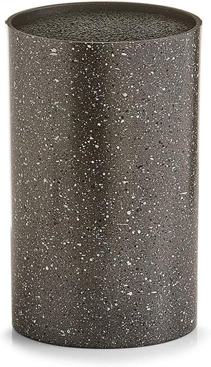 Round Knife Block with Brush Insert, Plastic, Black