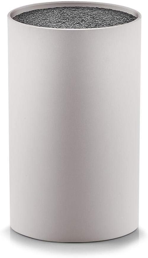 Round Knife Block with Brush Insert, Plastic, Black