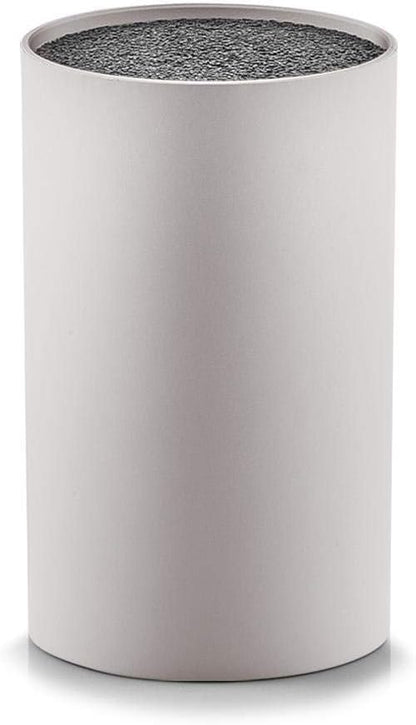 Round Knife Block with Brush Insert, Plastic, Black
