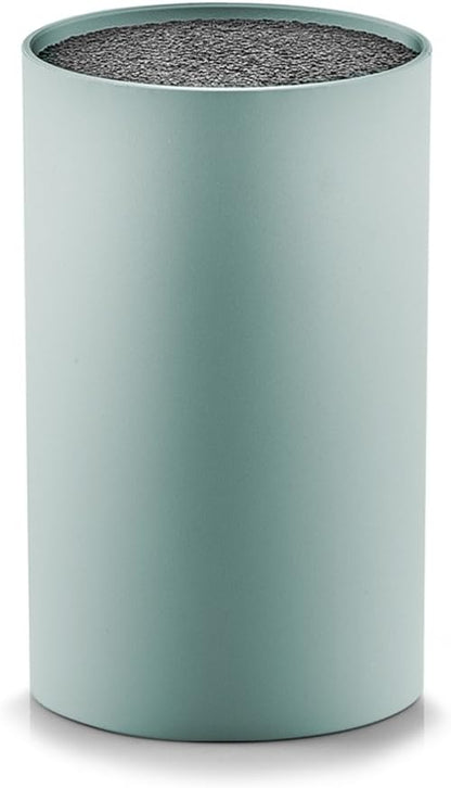 Round Knife Block with Brush Insert, Plastic, Black