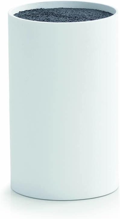Round Knife Block with Brush Insert, Plastic, Black