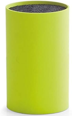 Round Knife Block with Brush Insert, Plastic, Black