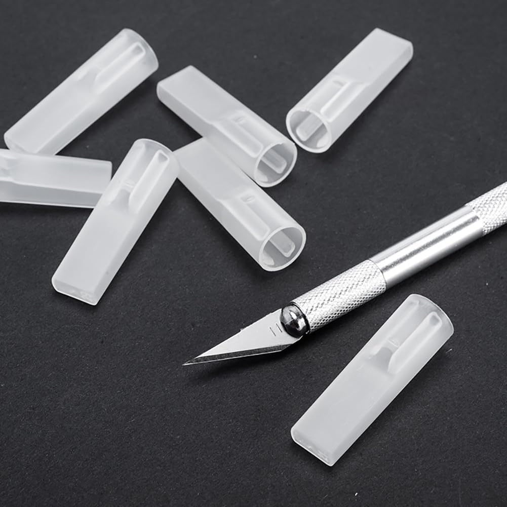 50 Pcs Plastic Carving Knife Covers Exacto Knife Protector Sleeves Craft Knives Blade Covers Hobby Knife Protectors Safety Hobby Knives Caps Protective Carving Knife Accessories
