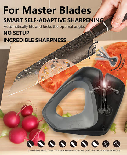 Cold-Grinding Knife Sharpener | Auto-Angle No-Assembly Tool for Home Kitchen