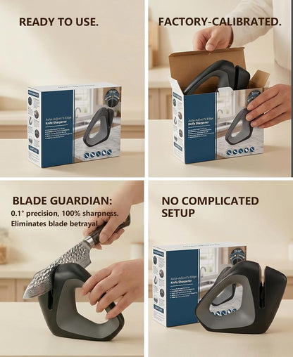 Cold-Grinding Knife Sharpener | Auto-Angle No-Assembly Tool for Home Kitchen