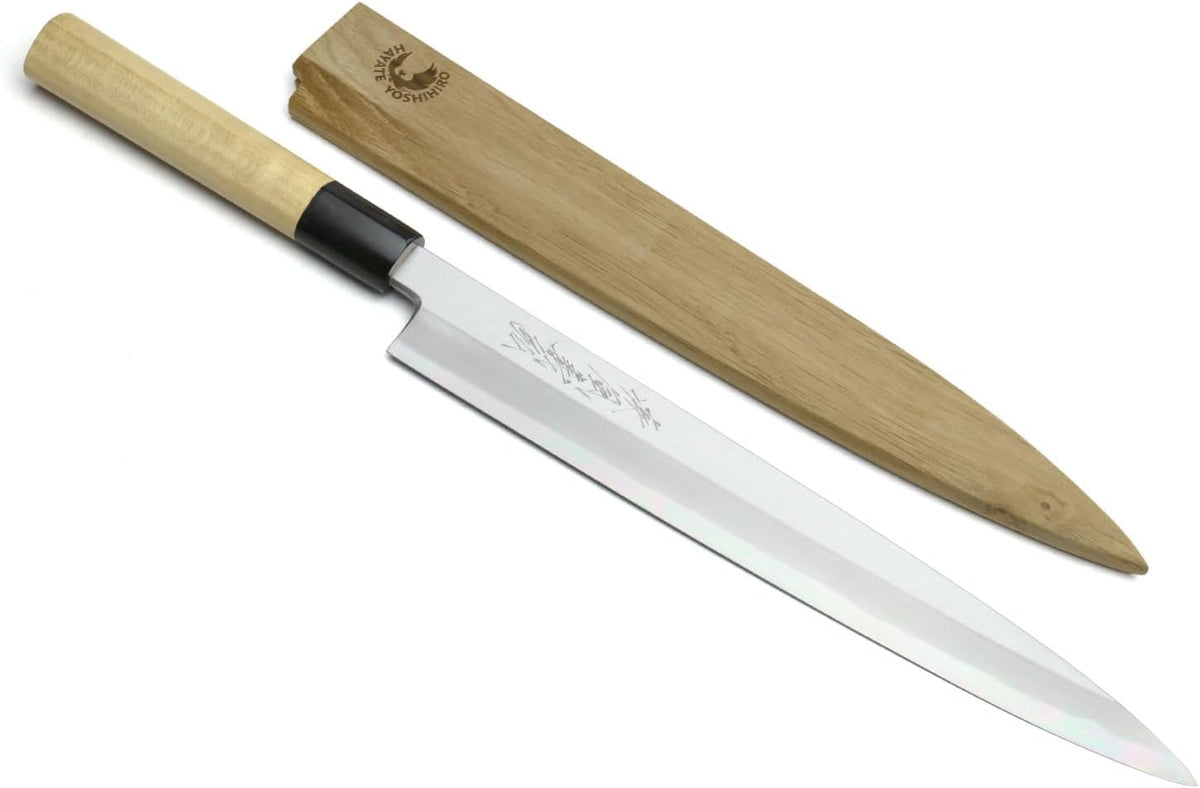Yoshihiro Shiroko High Carbon Steel Kasumi Yanagi Magnolia Handle Sushi Sashimi Chef Knife (11.8" (300mm))