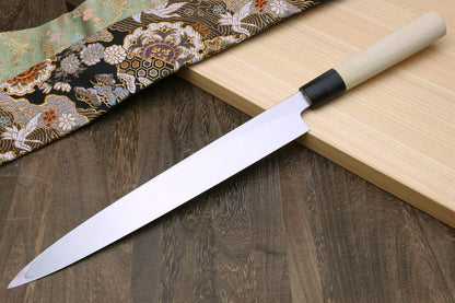 Yoshihiro Shiroko High Carbon Steel Kasumi Yanagi Magnolia Handle Sushi Sashimi Chef Knife (11.8" (300mm))