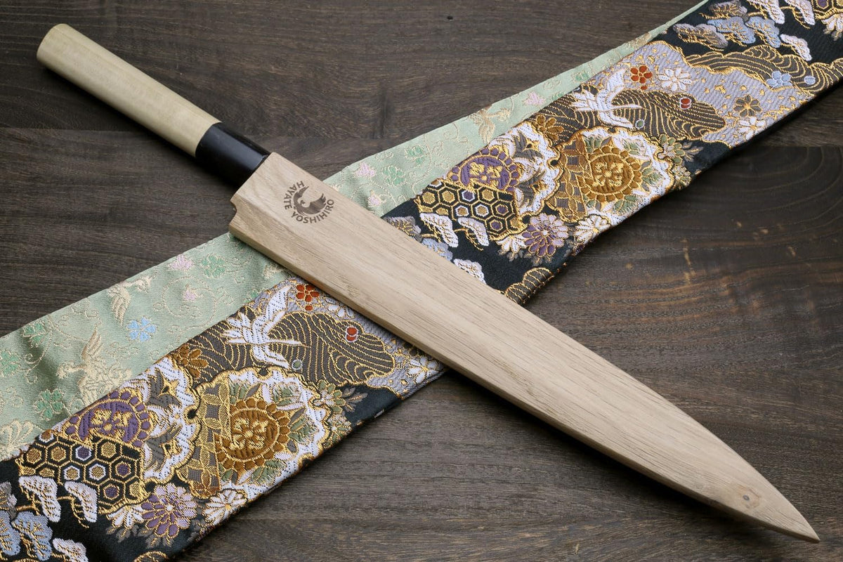 Yoshihiro Shiroko High Carbon Steel Kasumi Yanagi Magnolia Handle Sushi Sashimi Chef Knife (11.8" (300mm))