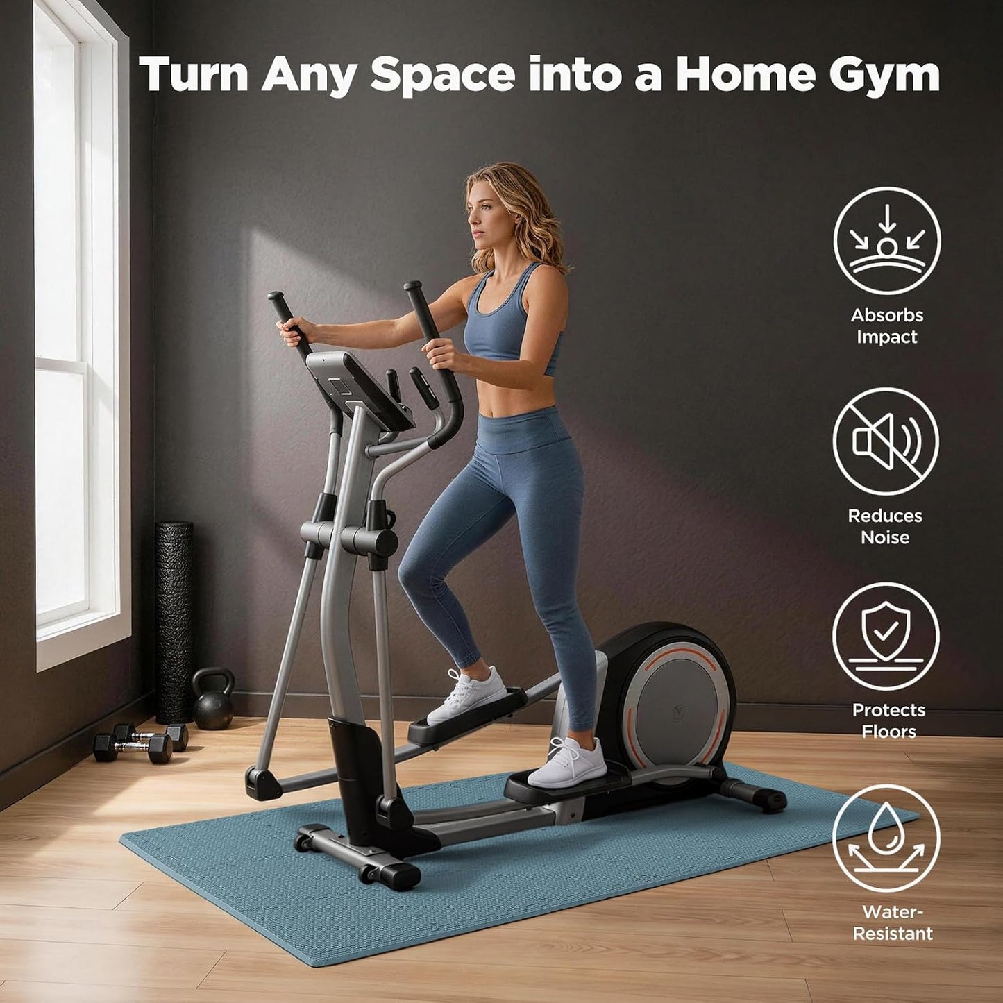 18 PCS Gym Floor Mat, EVA Foam Puzzle Gym Mat, High-Density Interlocking Foam Floor Tiles for Home Gym, Play Workout Garage Kitchen Flooring 12.6"x12.6"x0.4"