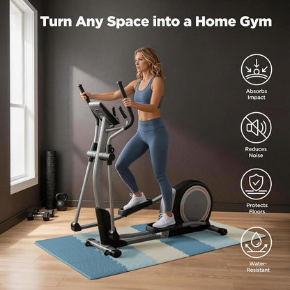 18 PCS Gym Floor Mat, EVA Foam Puzzle Gym Mat, High-Density Interlocking Foam Floor Tiles for Home Gym, Play Workout Garage Kitchen Flooring 12.6"x12.6"x0.4"