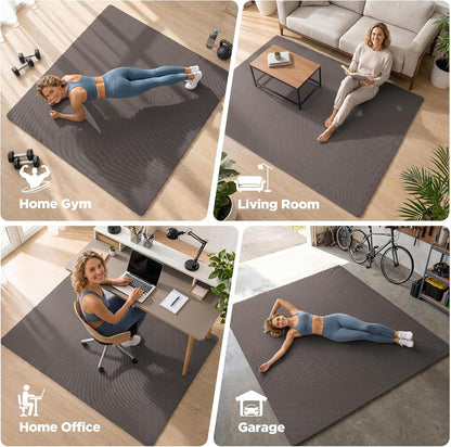 18 PCS Gym Floor Mat, EVA Foam Puzzle Gym Mat, High-Density Interlocking Foam Floor Tiles for Home Gym, Play Workout Garage Kitchen Flooring 12.6"x12.6"x0.4"