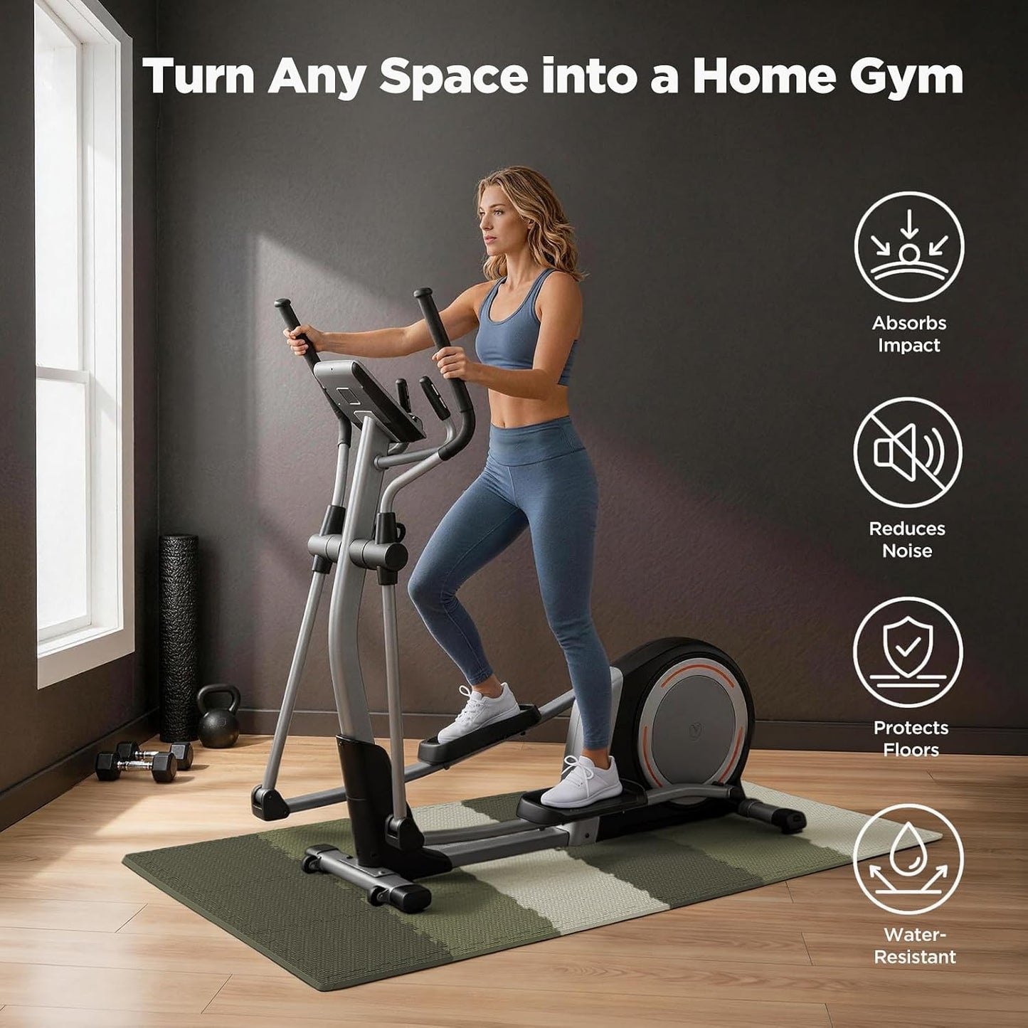 18 PCS Gym Floor Mat, EVA Foam Puzzle Gym Mat, High-Density Interlocking Foam Floor Tiles for Home Gym, Play Workout Garage Kitchen Flooring 12.6"x12.6"x0.4"