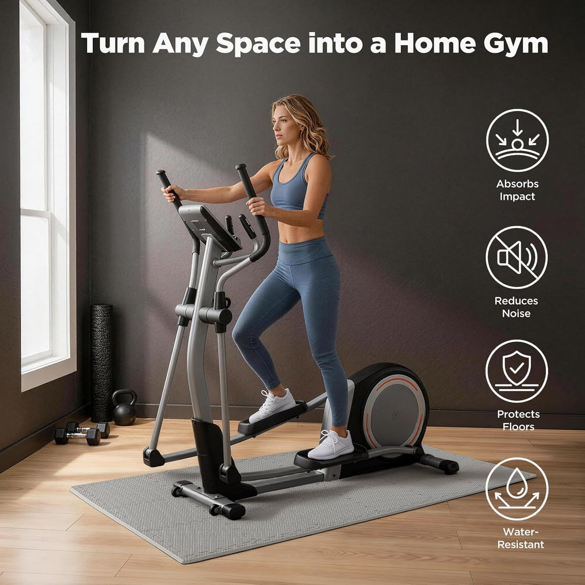 18 PCS Gym Floor Mat, EVA Foam Puzzle Gym Mat, High-Density Interlocking Foam Floor Tiles for Home Gym, Play Workout Garage Kitchen Flooring 12.6"x12.6"x0.4"