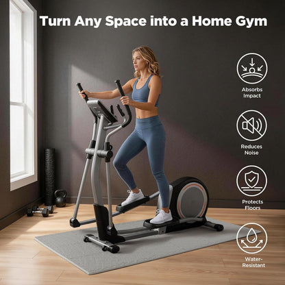 18 PCS Gym Floor Mat, EVA Foam Puzzle Gym Mat, High-Density Interlocking Foam Floor Tiles for Home Gym, Play Workout Garage Kitchen Flooring 12.6"x12.6"x0.4"