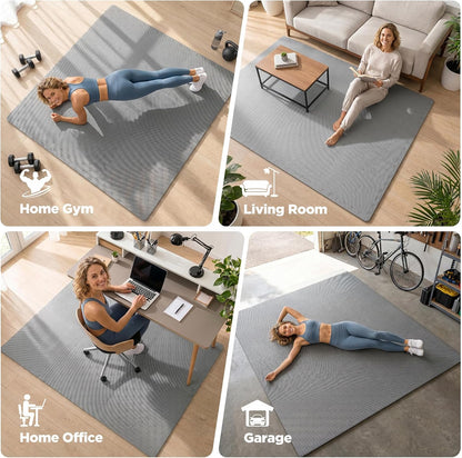 18 PCS Gym Floor Mat, EVA Foam Puzzle Gym Mat, High-Density Interlocking Foam Floor Tiles for Home Gym, Play Workout Garage Kitchen Flooring 12.6"x12.6"x0.4"