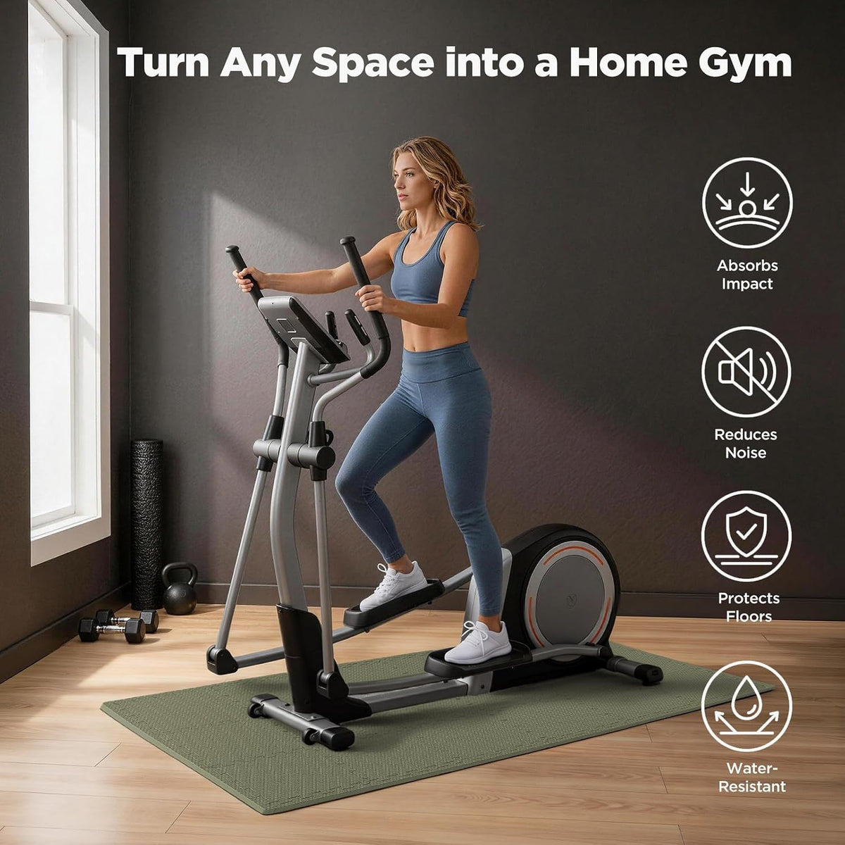 18 PCS Gym Floor Mat, EVA Foam Puzzle Gym Mat, High-Density Interlocking Foam Floor Tiles for Home Gym, Play Workout Garage Kitchen Flooring 12.6"x12.6"x0.4"