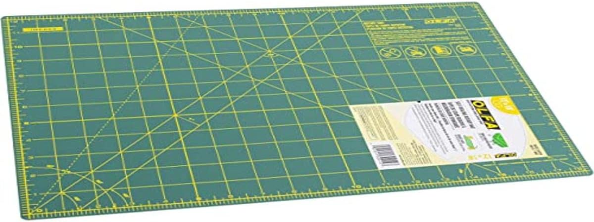6x8" Self-Healing Rotary Cutting Mat (RM-6x8) - Double-Sided, Green | Self-healing, triple-layer, double-sided grid, rotary cutter safe - Small-scale quilting - Quilters and Crafters
