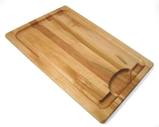 20-Inch-by-14-Inch Maple Wood Farmhouse Carving Board with Juice Groove, Brown | Maple Wood Kitchen Cutting Board for Food Prep and Chopping