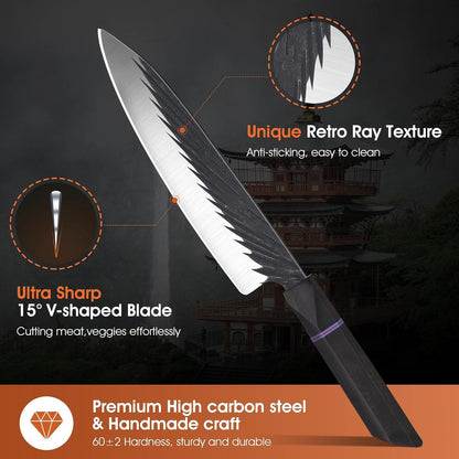 Effort Saving Meat Cleaver - Bronze Easy Handle Chef Knife | Unique Professional for Kitchen Cutting Meat Vegetable Birthday Gift Stainless Steel