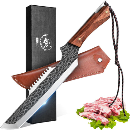 Effort Saving Meat Cleaver - Bronze Easy Handle Chef Knife | Unique Professional for Kitchen Cutting Meat Vegetable Birthday Gift Stainless Steel