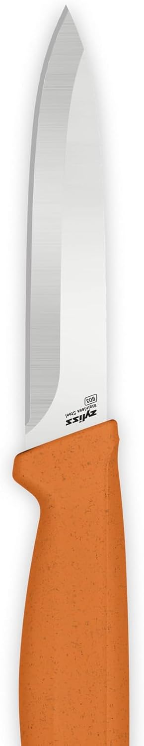 Classic Paring Knife Set with Sheath Cover - Precision Knives for Cutting, Slicing & Peeling - Small Culinary 3 ¼” Paring Knife & 3 ¾” Serrated Knives - Carbon Stainless Steel Blade - Red/Green