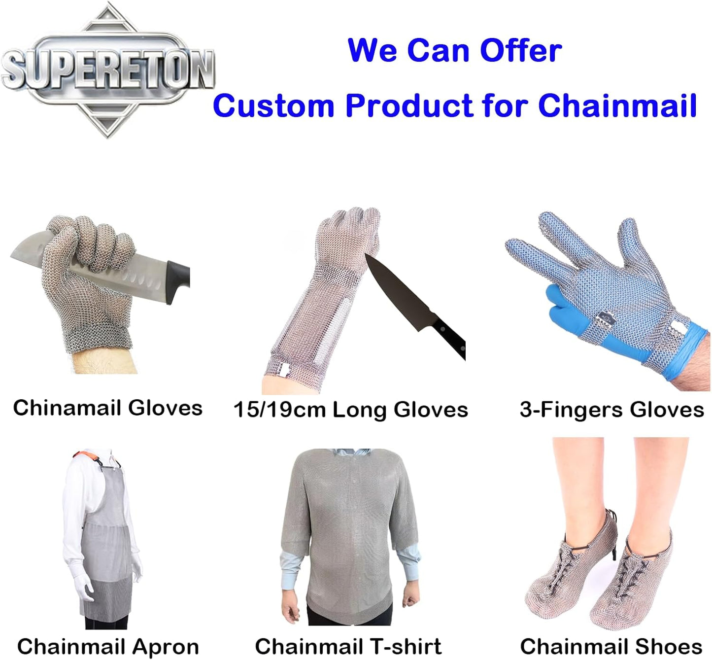 Chainmail Gloves for Cutting,Highest Level Cut Resistant,Spring Wristband,Stainless Steel Metal Mesh Gloves,Butcher Glove for Meat Cutting Food Processing Oyster Shucking Kitchen Fish Fillet,M