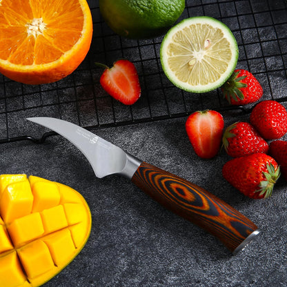Kiritsuke Chef Knife, 8.5 inch Asian Kitchen Knife for Cutting Fish & Meat, High Carbon German Steel Japanese Blade-Type with Ergonomic Handle