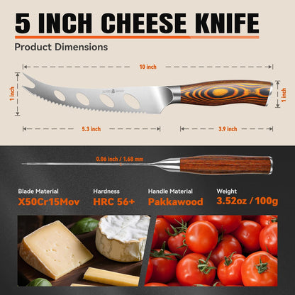 Kiritsuke Chef Knife, 8.5 inch Asian Kitchen Knife for Cutting Fish & Meat, High Carbon German Steel Japanese Blade-Type with Ergonomic Handle