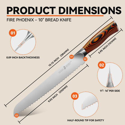 Kiritsuke Chef Knife, 8.5 inch Asian Kitchen Knife for Cutting Fish & Meat, High Carbon German Steel Japanese Blade-Type with Ergonomic Handle