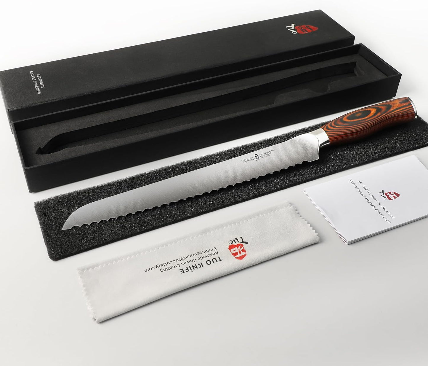 Kiritsuke Chef Knife, 8.5 inch Asian Kitchen Knife for Cutting Fish & Meat, High Carbon German Steel Japanese Blade-Type with Ergonomic Handle