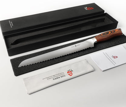 Kiritsuke Chef Knife, 8.5 inch Asian Kitchen Knife for Cutting Fish & Meat, High Carbon German Steel Japanese Blade-Type with Ergonomic Handle