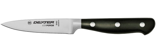 38460 iCut-FORGE® 3-1/2" Forged Paring Knife, Stainless Steel Blade, Full Tang Design, Black POM Handle, Precision Control for Small Prep Tasks – Professional Kitchen Paring Knife