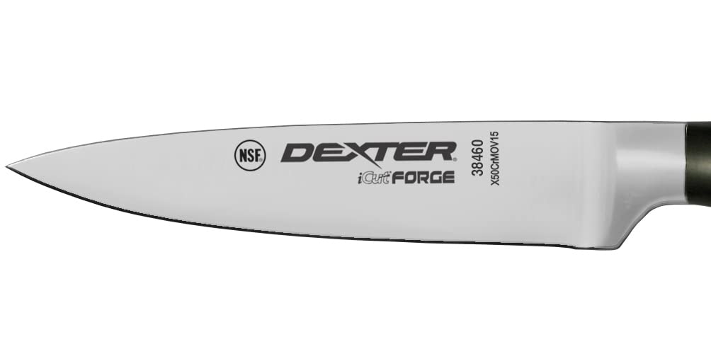 38460 iCut-FORGE® 3-1/2" Forged Paring Knife, Stainless Steel Blade, Full Tang Design, Black POM Handle, Precision Control for Small Prep Tasks – Professional Kitchen Paring Knife