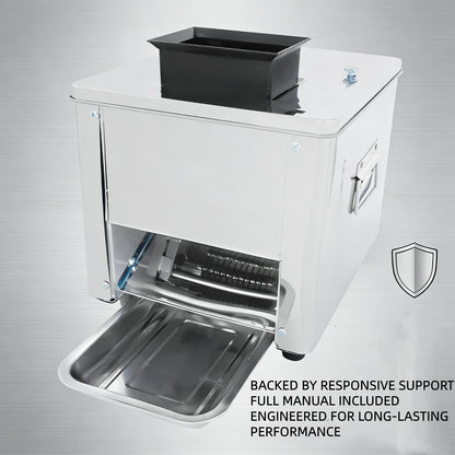 850W Stainless Steel Meat Cutter Machine, 7mm Electric Meat Slicer & Shredder, 330lbs/h Commercial Automatic Jerky Slicer with US Plug, for Beef, Chicken, Vegetable, Home, 13.39x13.39x11.81in
