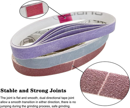 30 Pcs 1/2" x 12" Replacement Sharpening Belt Kit for Official Work Sharp Knife & Tool Sharpener (WSKTS & WSKTS-KT/Mk.1 & Mk.2) - 80/120/240/400/1000/2500 Grits
